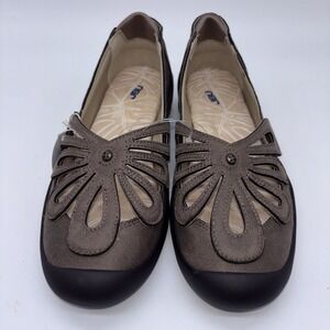 Jbu Pearl Eco Vegan Ballet Flat Cutout Shoes Womens 8.5 Tan Brown NWT